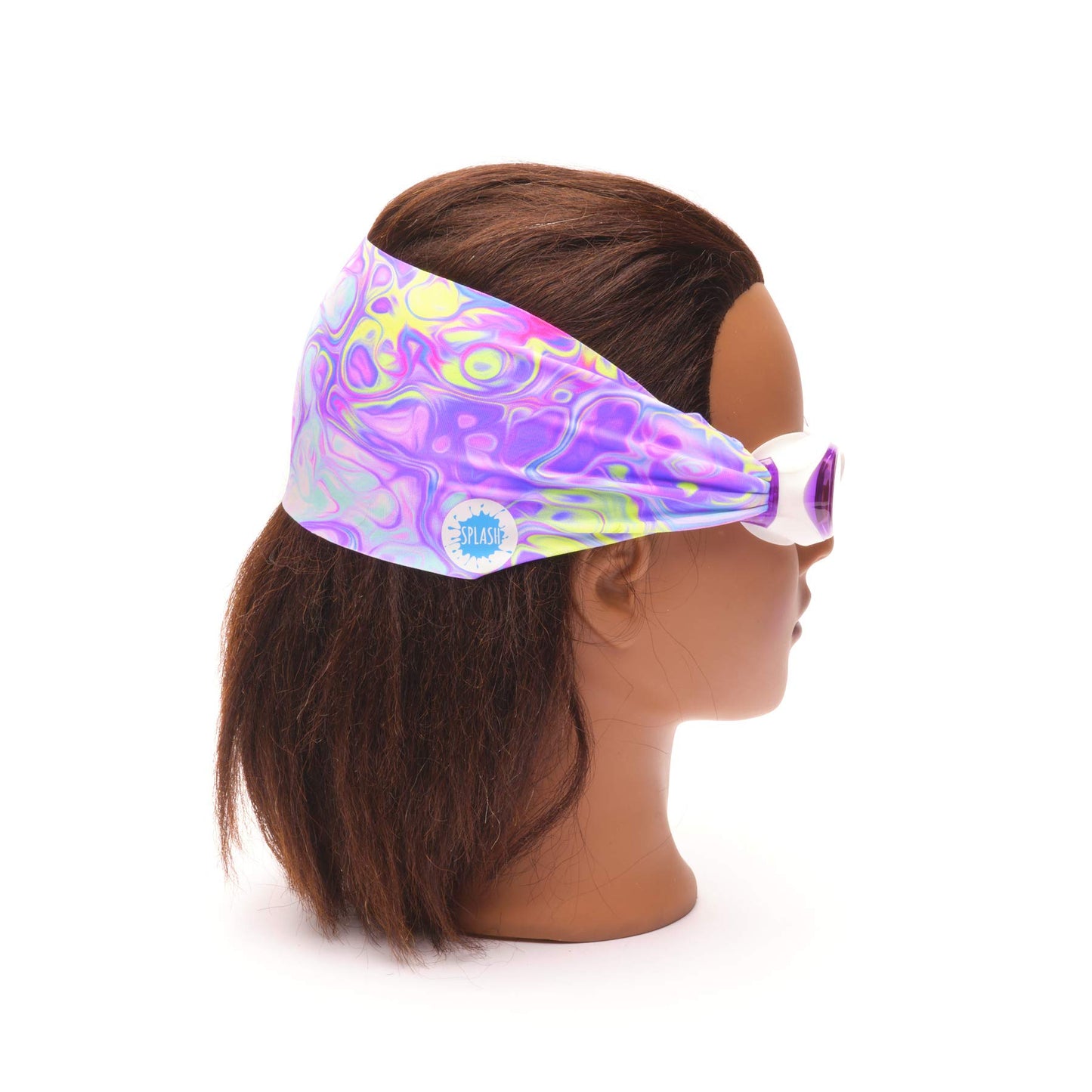 Goggles Natación Splash Place Pastel Swirl con Correa de Tela para Niños y Adultos