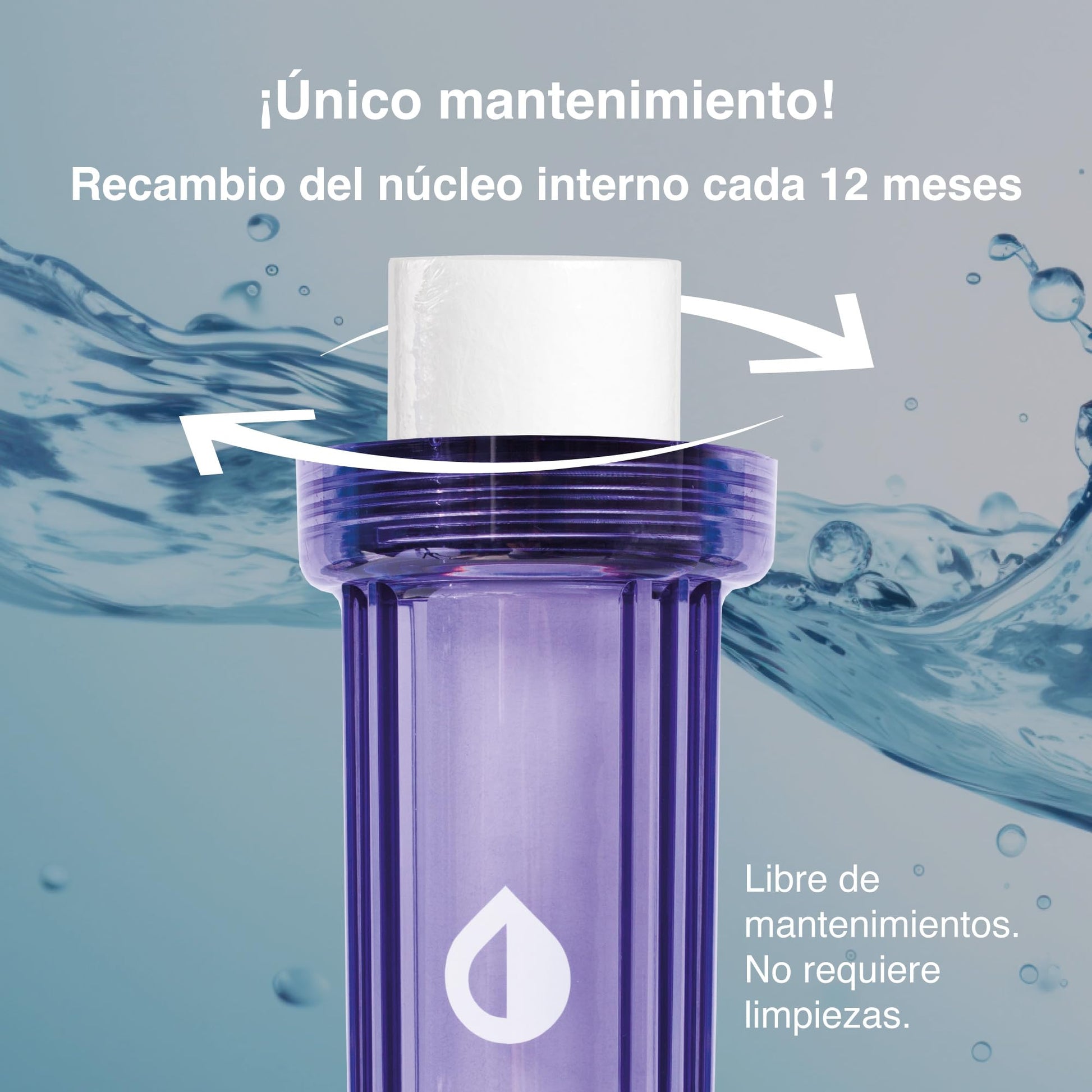 Repuesto Filtro de Agua Pura Big Stop Compatible Rotoplas triple gradiente 10 5 1 Micrones con Tecnología Patentada para Mayor Efectividad y Rendimiento