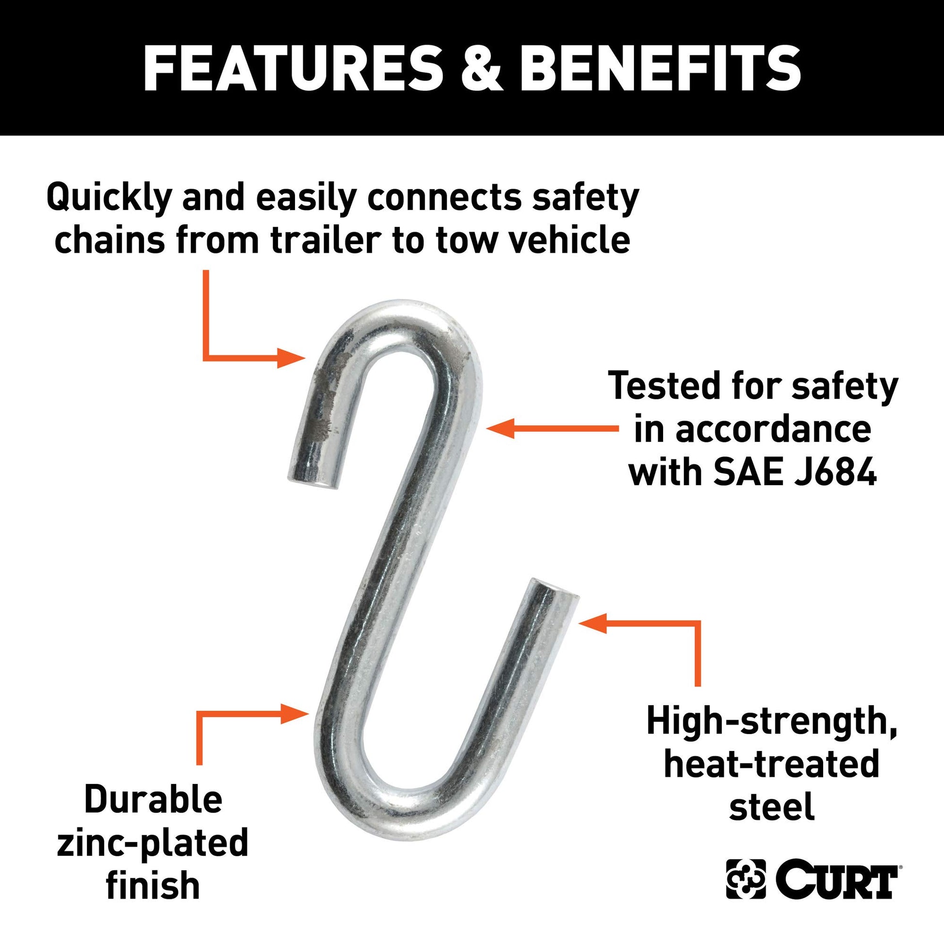 CURT 81640 - Cadena de Seguridad para remolques con Certificado de 13/32 Pulgadas, 1,6 kg