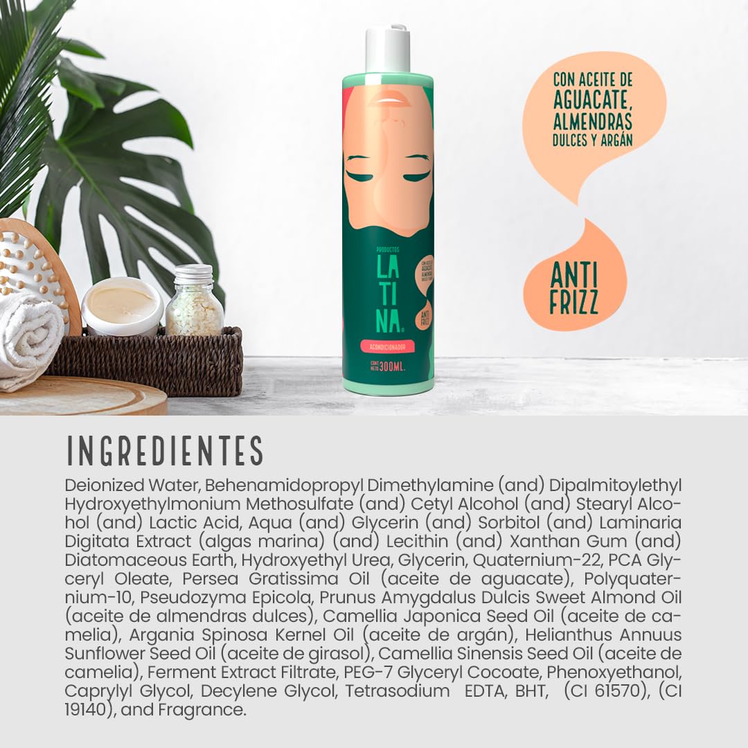 LATINA® | Acondicionador Anti Frizz Cabello | Crema para Peinar Repara y Proteje - Activador de Rizos | Belleza Mujer - Complementar con Tratamiento para Cabello Maltratado