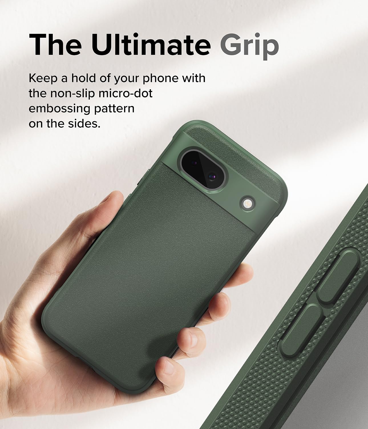 Funda TPU Antideslizante Ringke Onyx Dark Green Compatible con Google Pixel 8a Anti Huella Dactilar