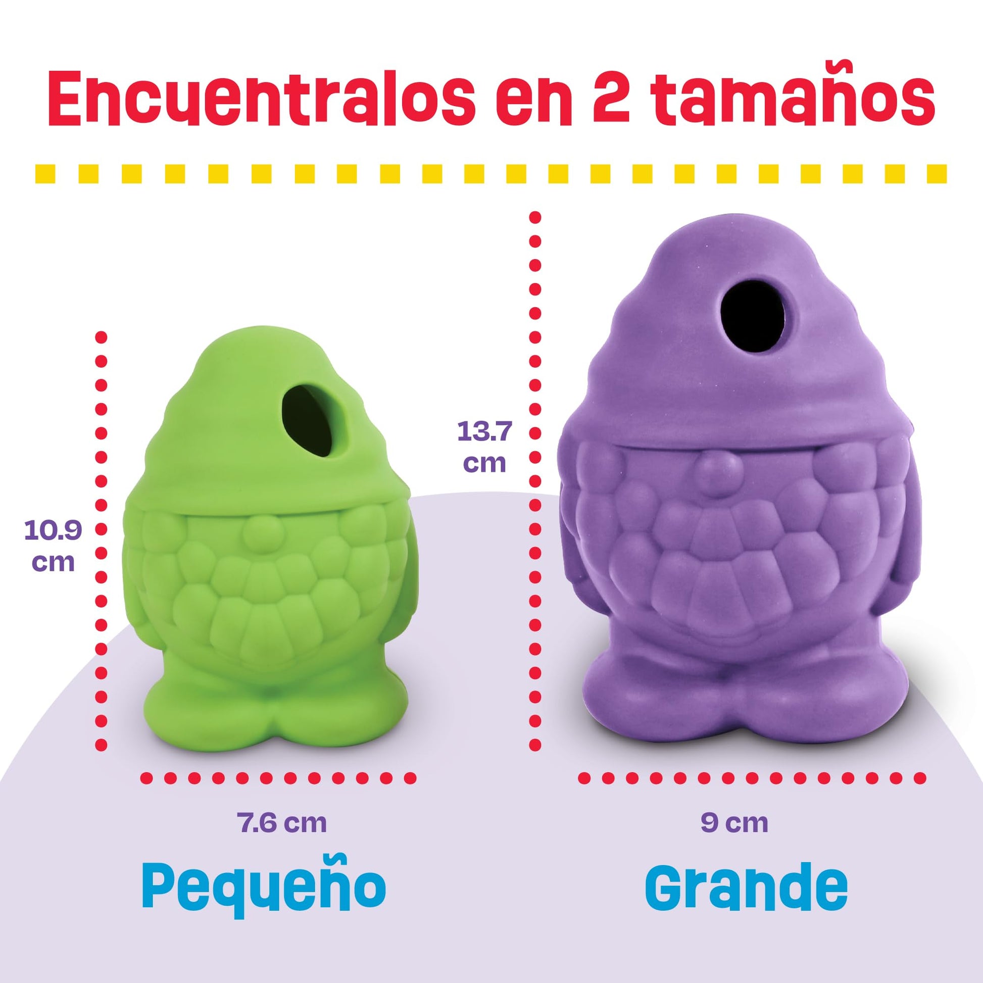 Brightkins Tough & Tumble Treat Dispenser Large GNOME - Juguetes para Perros sin BPA, Dispensador de Treats para Perros, Juguetes para Perros Ansiosos