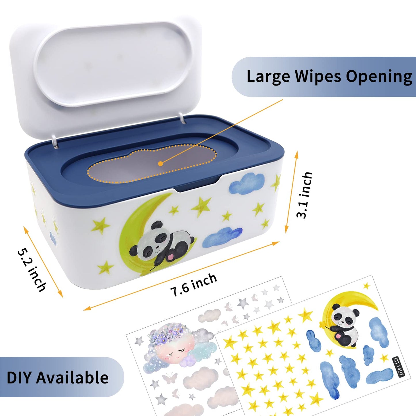 Dispensador de toallitas para bebé, soporte para toallitas de pañales con tapa, contenedor recargable con diseño de sellado, caja de almacenamiento para toallitas desechables para baño, mantiene las toallitas frescas, fácil de abrir y cerrar