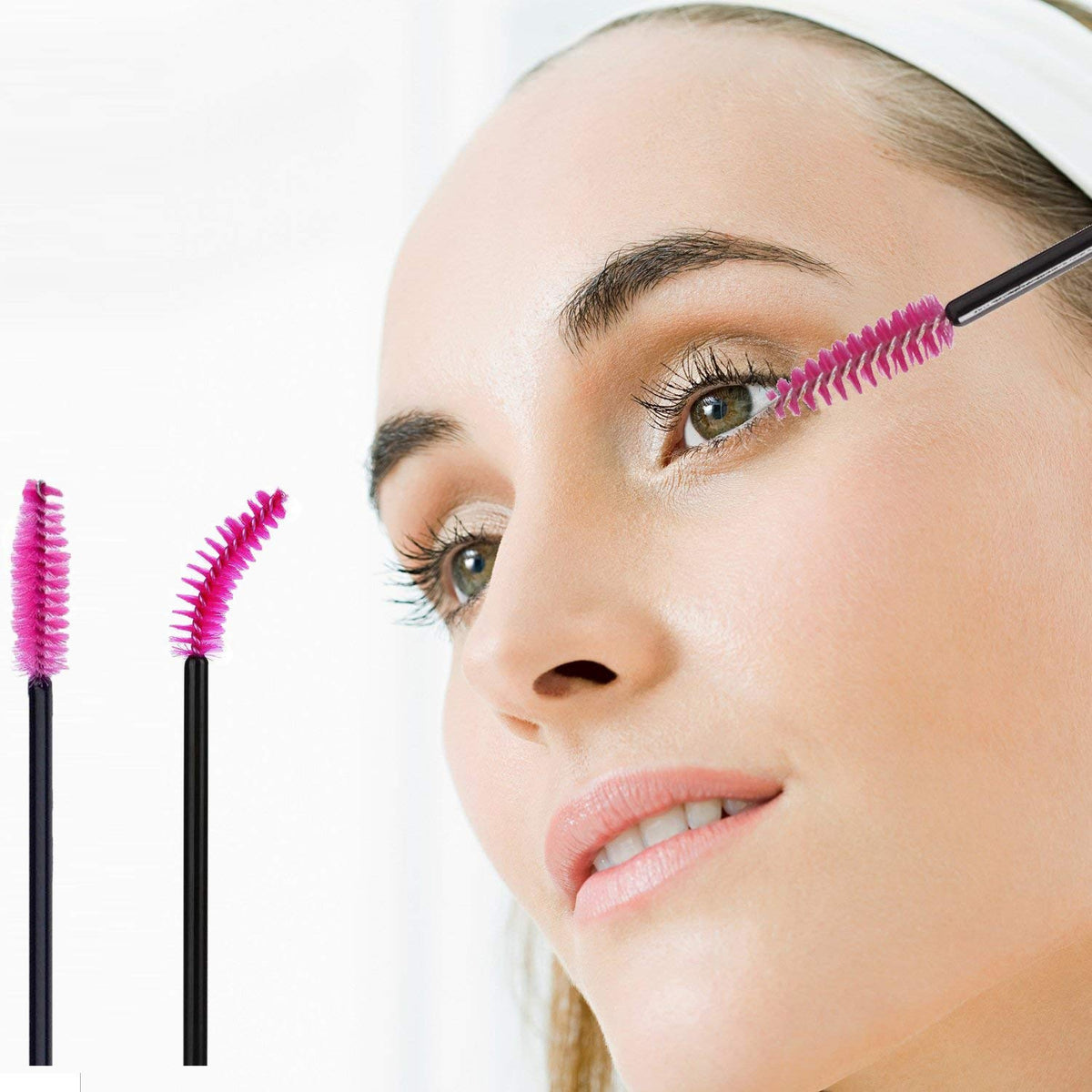 3x100 Packs- Lint Free Lash Extension Eye Gel Patches& Glue Rings Holder Eyelash Extension Rings& Eyelash Mascara Brushes Wands