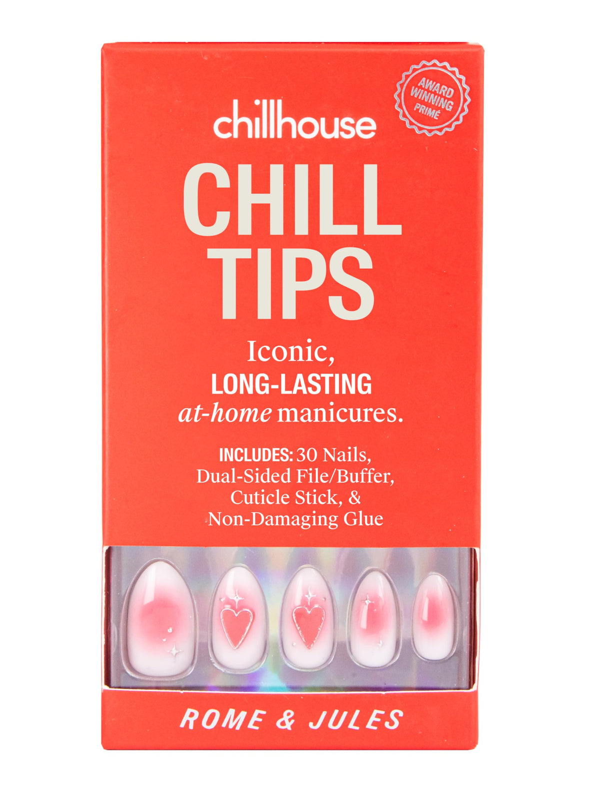 Chillhouse Kit De Uñas Chill Tips Press On -(Ovaladas)- 24 Formas Y Tamaños De Uñas - Hasta 3 Semanas De Uso - Ajuste Personalizable - Reutilizable - Fundado Por Latinas Y Propiedad De Mujer
