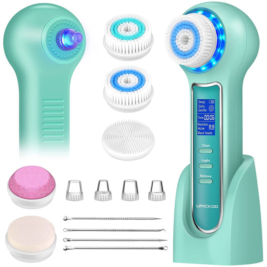 Exfoliante Facial UMICKOO Resistente al Agua con Pantalla LCD y 5 Cabezas Giratorias para Mujer