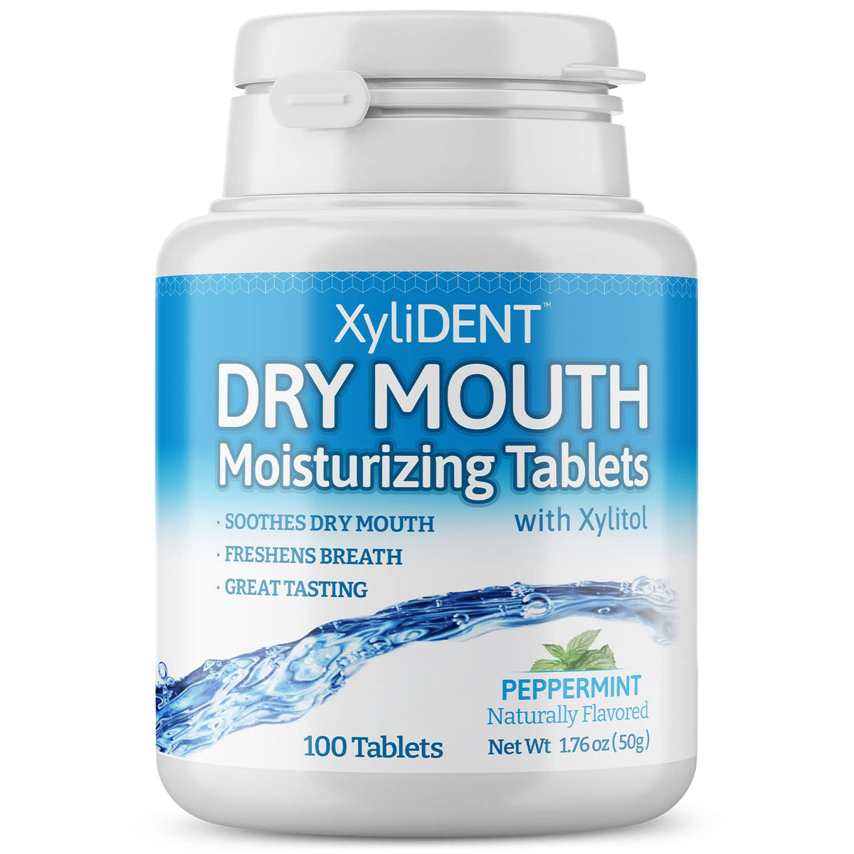 Tabletas de Xilitol XyliDENT Menta Alivio de Boca Seca