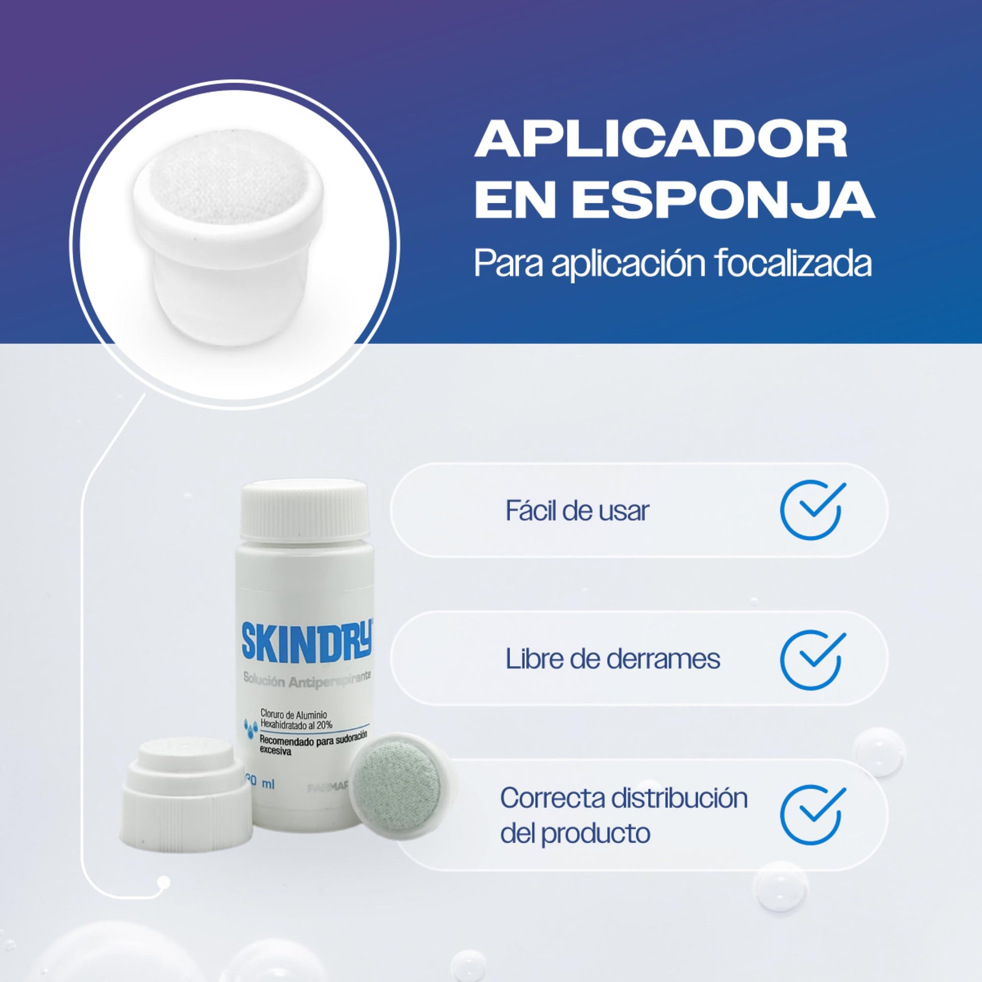 SKINDRY Sensitive Desodorante Mujer y Hombre para Pieles Sensibles y Sudoración Excesiva | 48 hrs de Protección | Antitranspirante Natural para Axilas, Pies, Manos, Espalda, Cuero Cabelludo | 20 ml