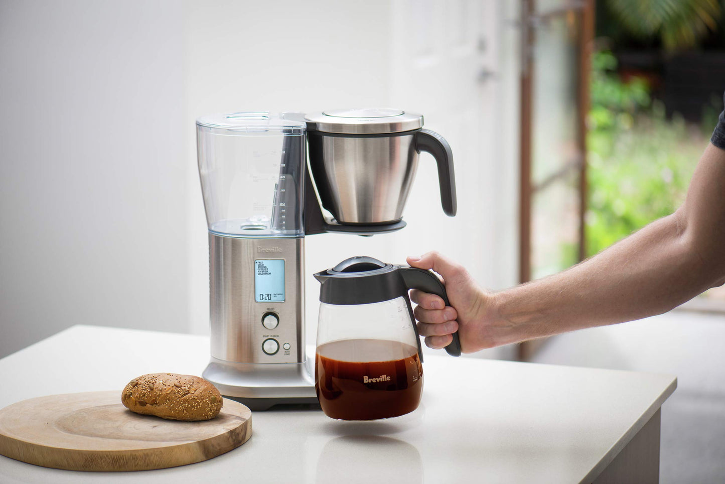 Breville BDC450BSS Cafetera de precisión, Jarra de vidrio, Acero inoxidable pulido, 12.4" x 6.7" x 15.7", 1
