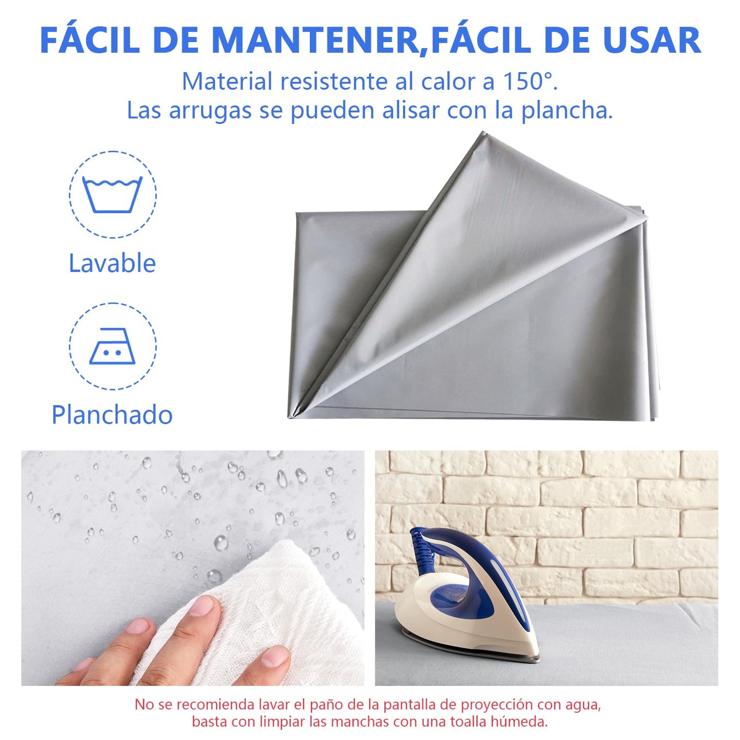 OCCULO Pantalla Proyección, Pantalla Gris para Proyector, 100 Pulgadas, Plegable y Anti-luz, Alto Contraste, Restauración Precisa del Color, para Fiesta, Cine en Casa, Juegos y Oficina