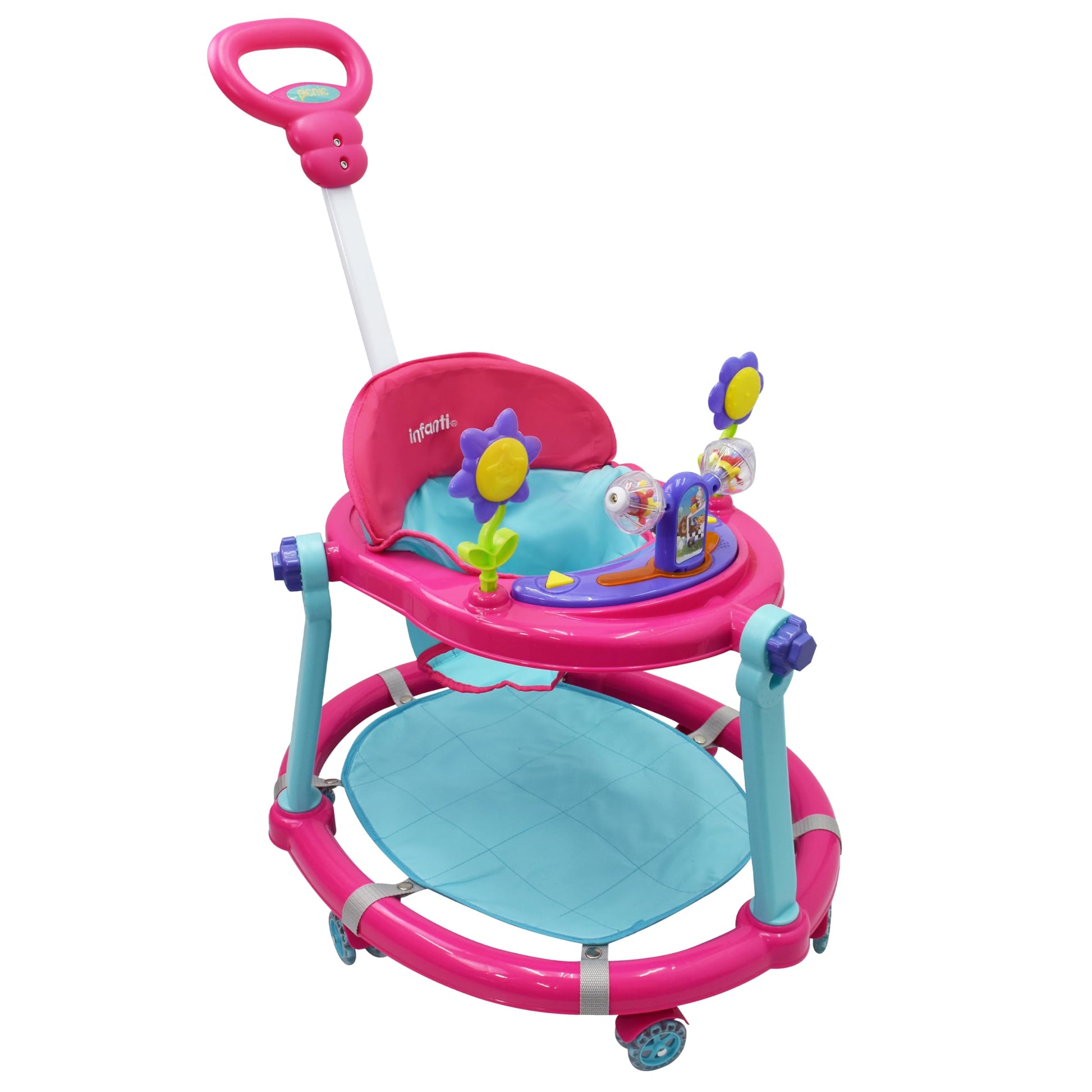 INFANTI | Andadera para Bebe - Juguetes para Niña | Juguetes para Niña - Juguetes para Bebe | Andador para Bebe | Con Paseador y Juguetero Musical - Cosas para Bebes
