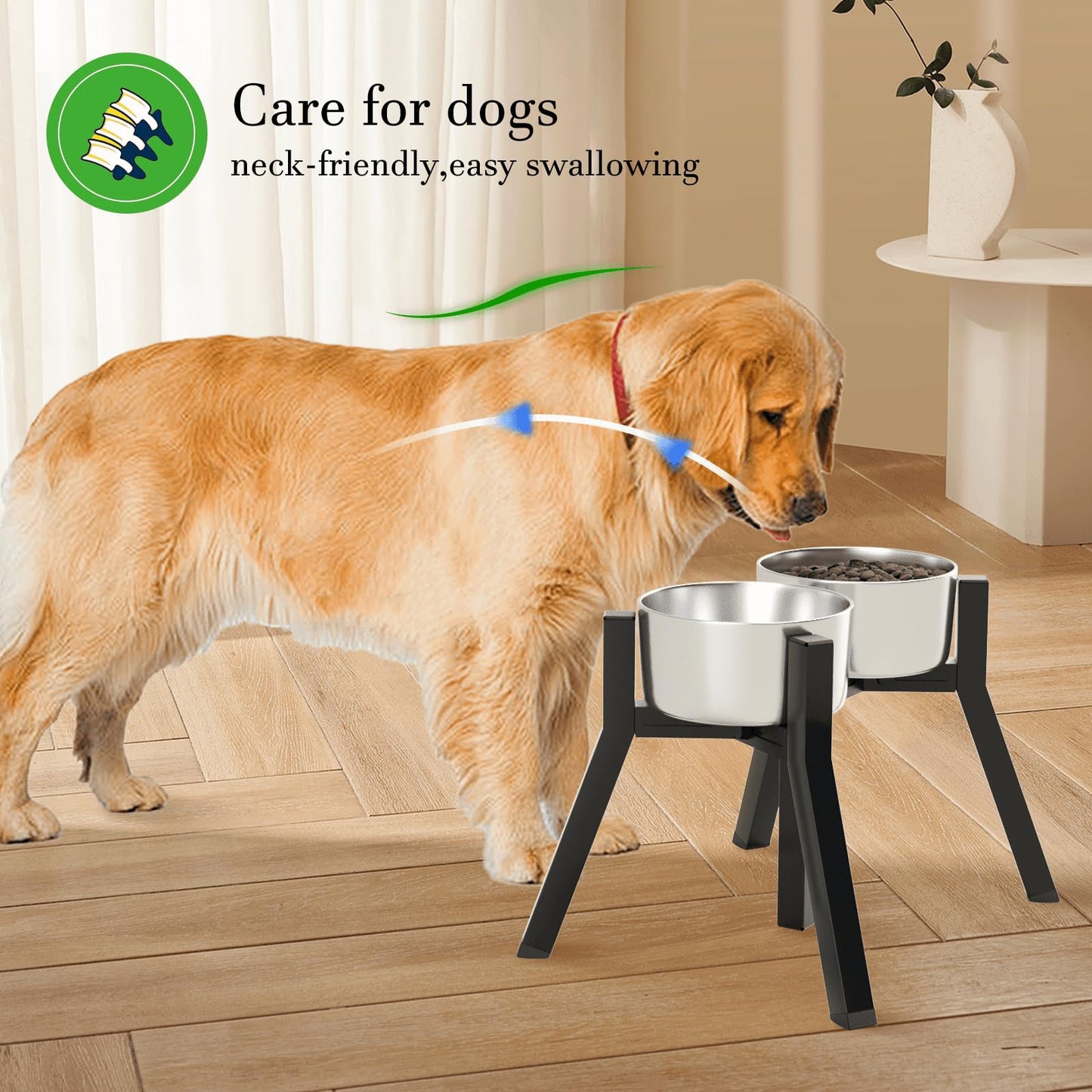 Soporte para Cuencos SHAINFUN Ajustable para Perros Medianos y Grandes
