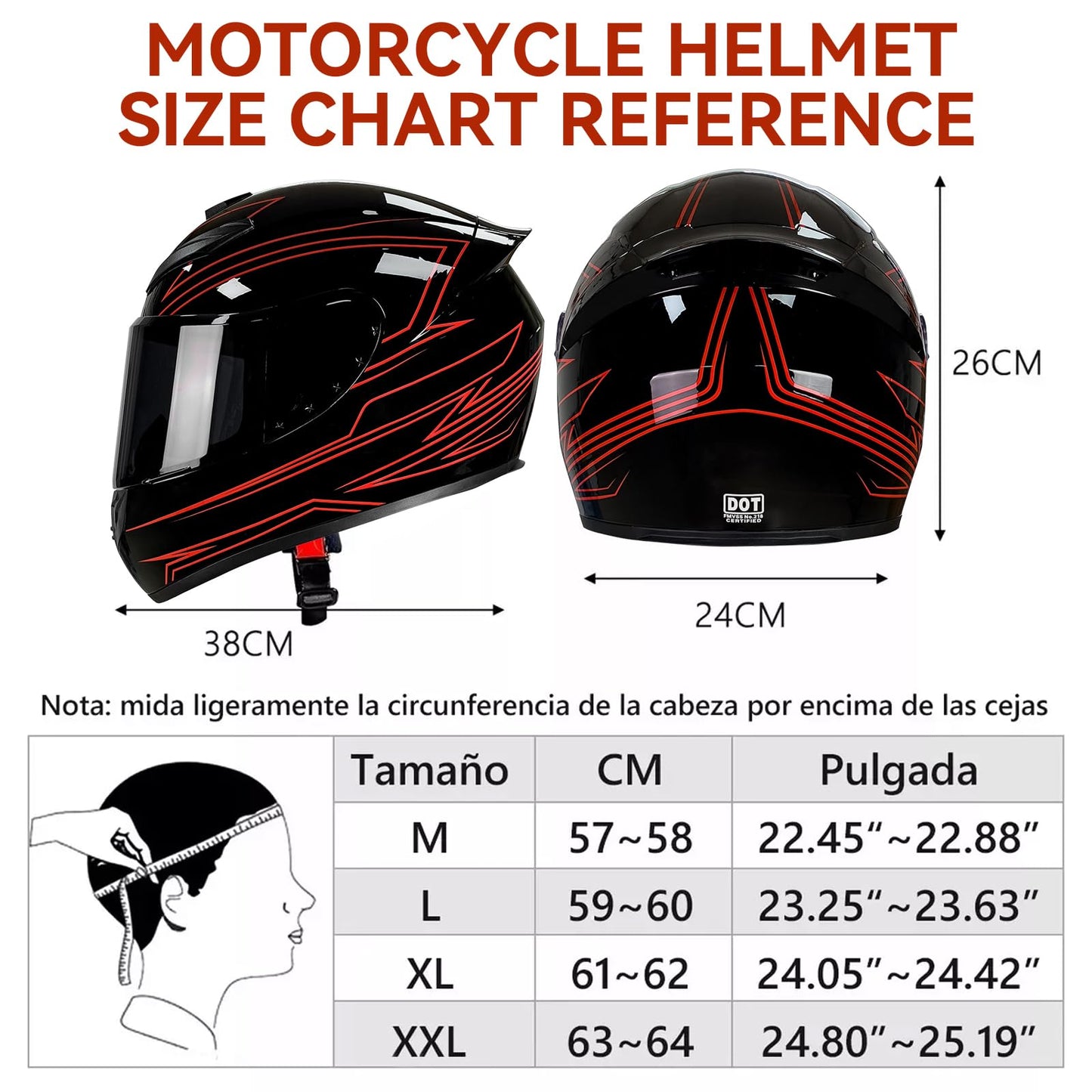 LINGLUCKY Casco Motocicleta,Cascos para Motos Certificados Dot,Cascos de Moto con Visor ANTIVAHO,Cascos Motocross Mujer Hombre Motos Accesorios (M)