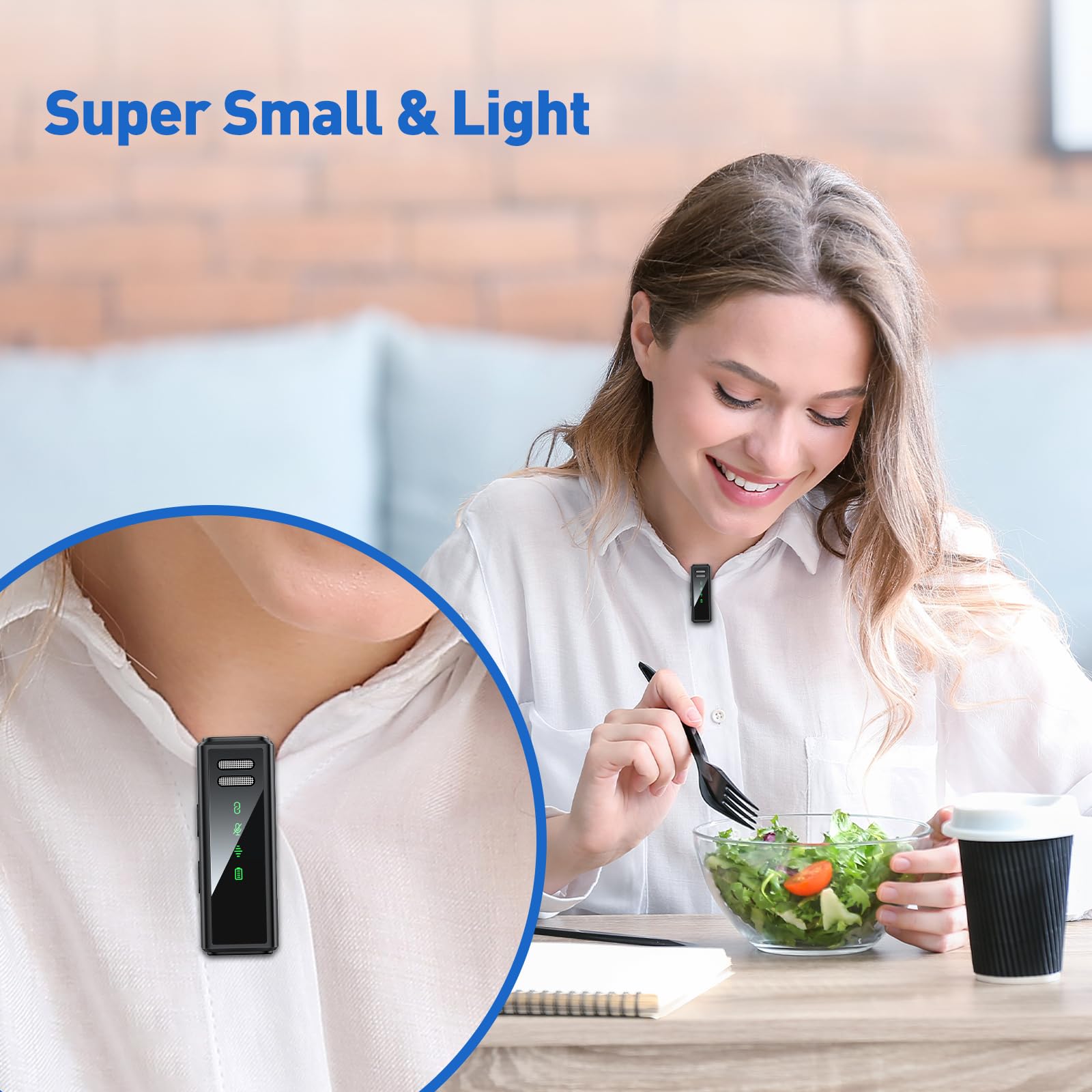 Micrófono Inalámbrico USB C VEZQUA con Cancelación de Ruido para Android, PC e iPhone 15/16