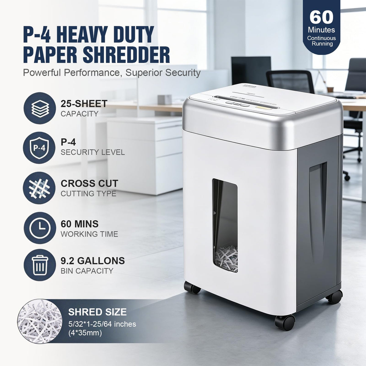 Trituradora de Papel Wingwise Resistente 25 Hojas para Oficina en Casa