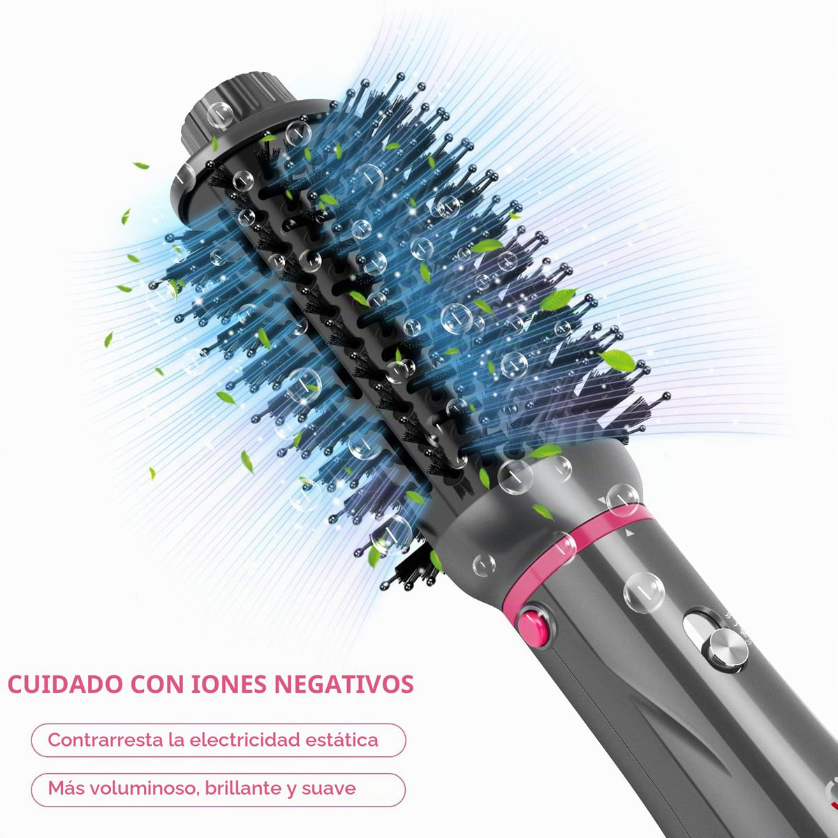 Juego de Cepillos IG INGLAM Gris 4 en 1 con Iones Negativos para Mujer