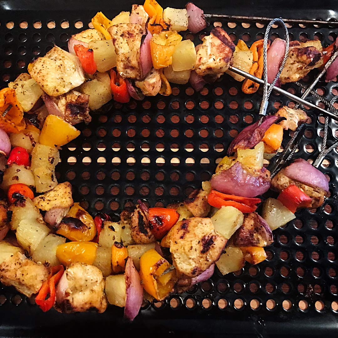 Brochetas Flexibles Outset Acero Inoxidable para Barbacoa 30 Pulgadas Juego de 4