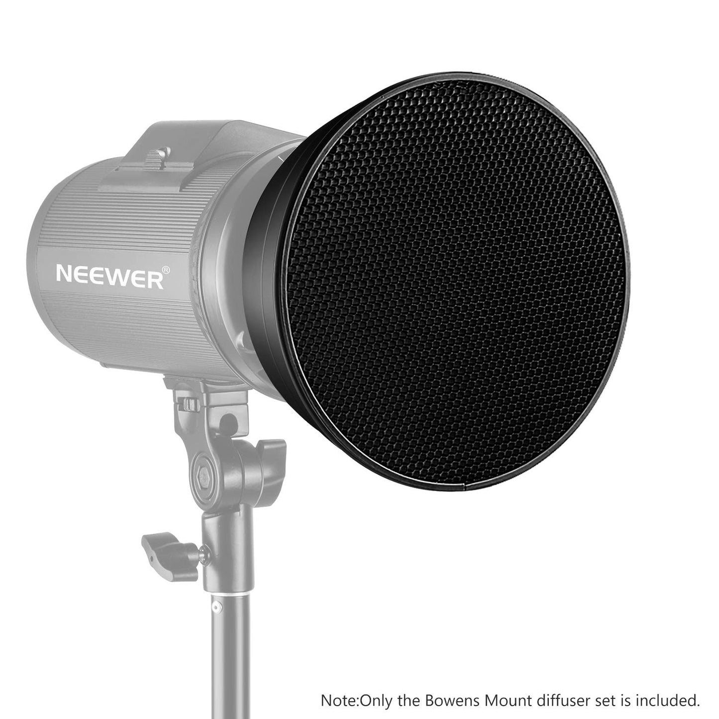 NEEWER Reflector Estándar 7 Pulgadas/18 Centímetros Difusor Suave con Rejilla en Forma Panal 20/40/60 Grados para Luz Estroboscópica Flash de Estudio de Bowens Montura Monoluz