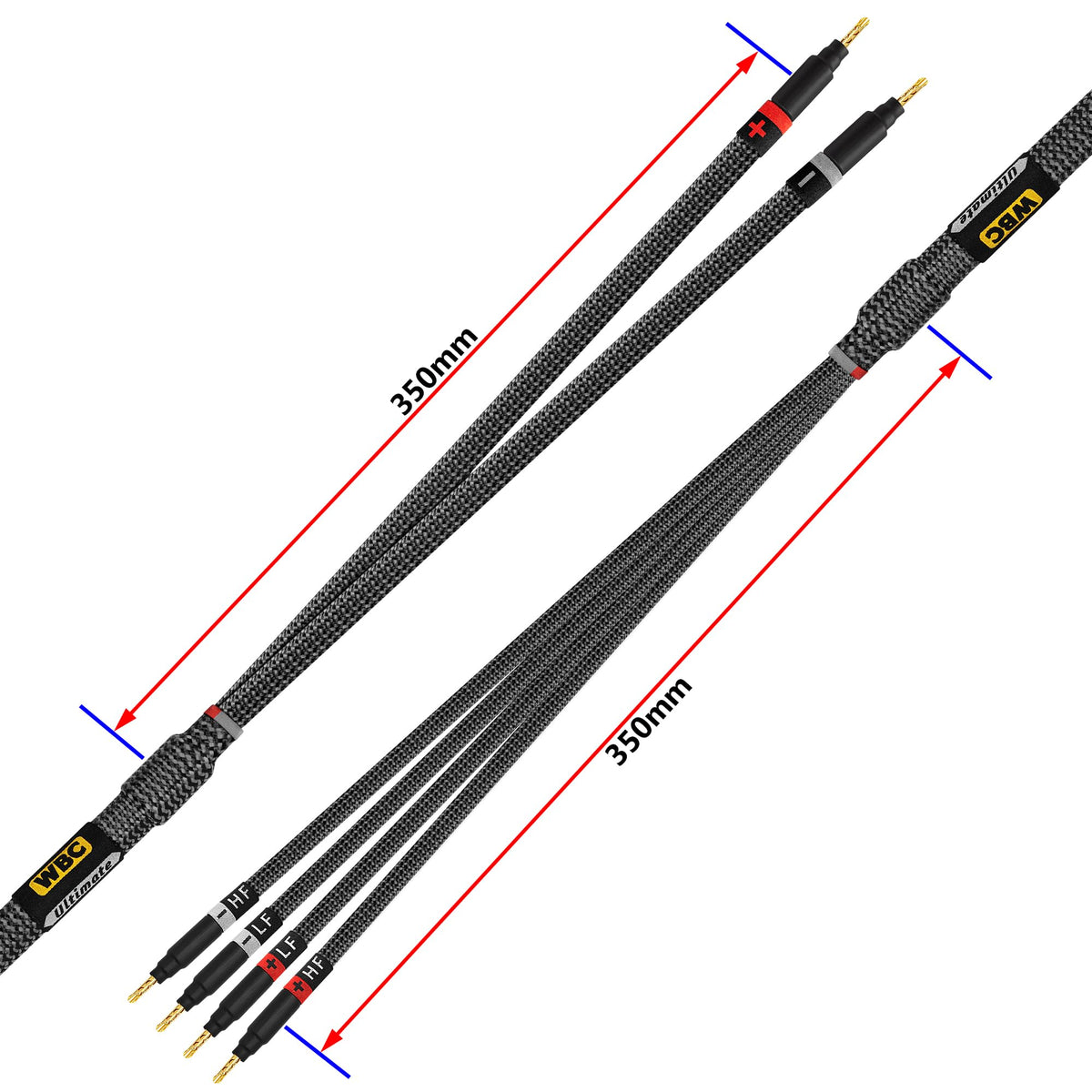 Cable de Altavoz WORLDS BEST CABLES Ultimate OFC 9 AWG Tweed Carbono 6 Pies para Canal Central