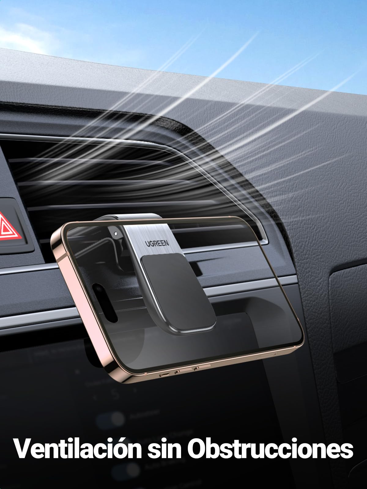 Soporte Celular UGREEN Negro Magnético para Automóvil