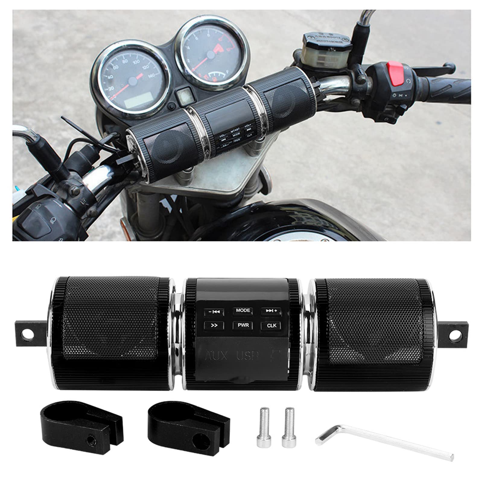 Altavoces Universales Impermeables para Motocicleta, Reproductor3.0+EDR (BLACK)