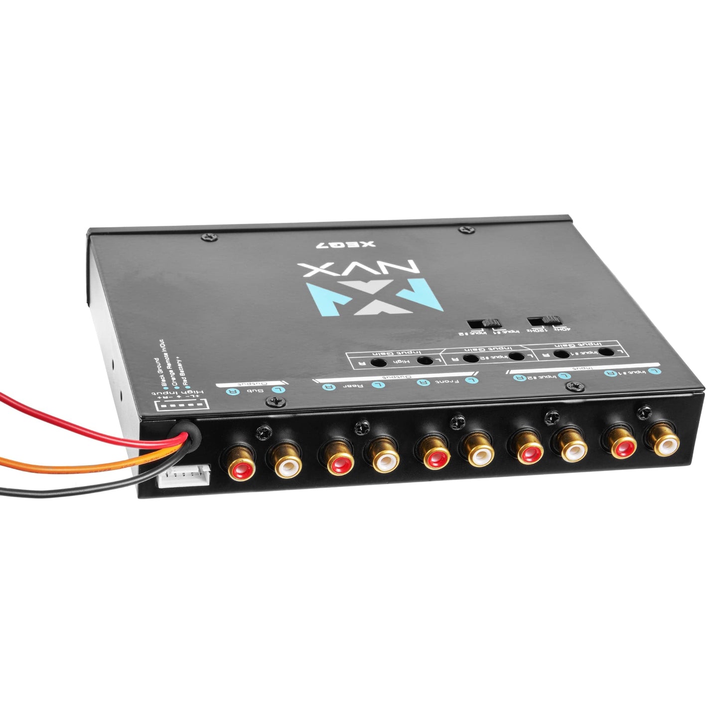 NVX 7-Band Graphic Stereo Equalizer 1/2 DIN with Dual Aux Input and Sub Control [XEQ7]
