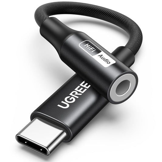 Adaptador USB C a Jack 3.5 mm UGREEN Hi-Res Compatible con iPhone y Galaxy