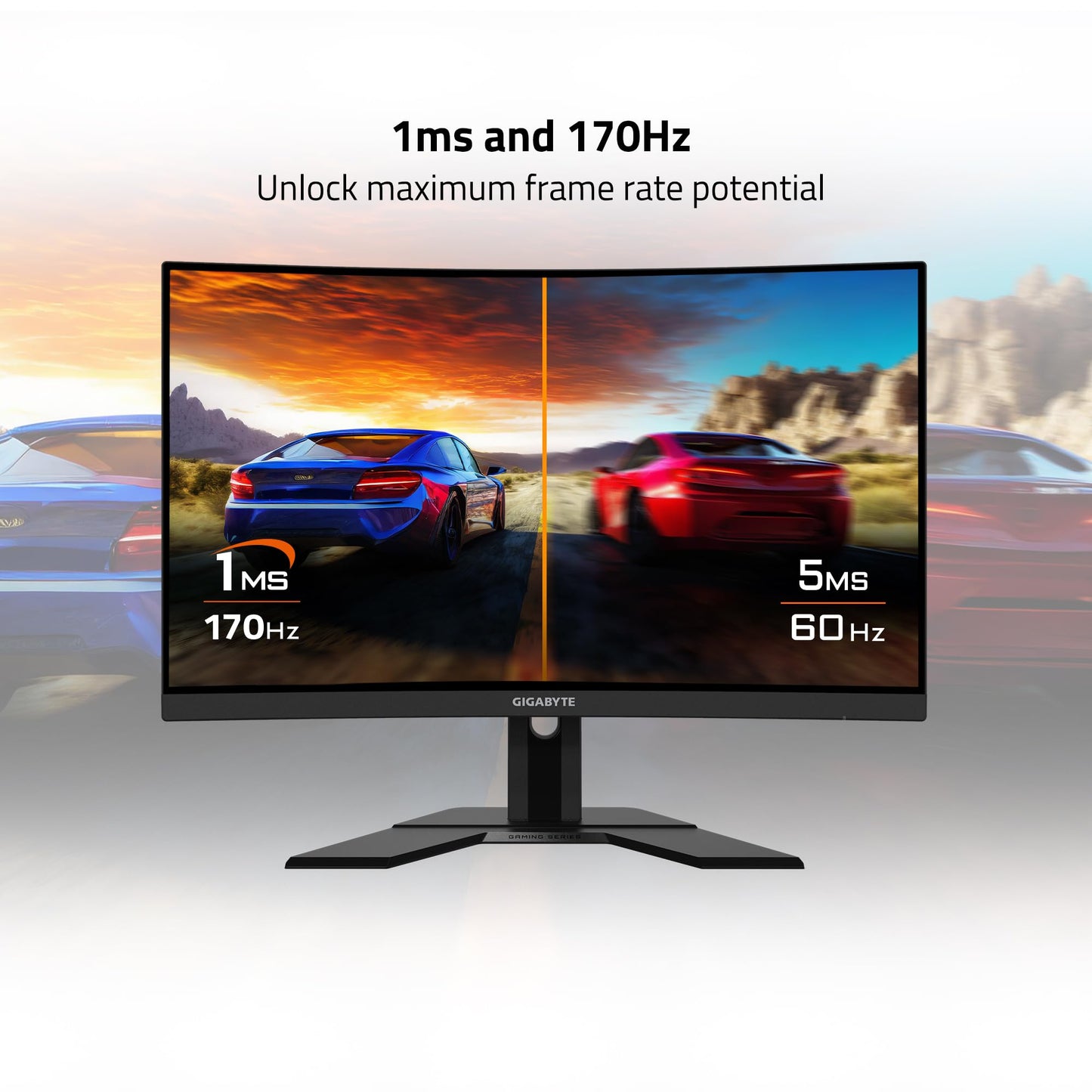 Gigabyte Monitor Gaming Curvo de 27", FHD, 165Hz, Respuesta de 1 ms