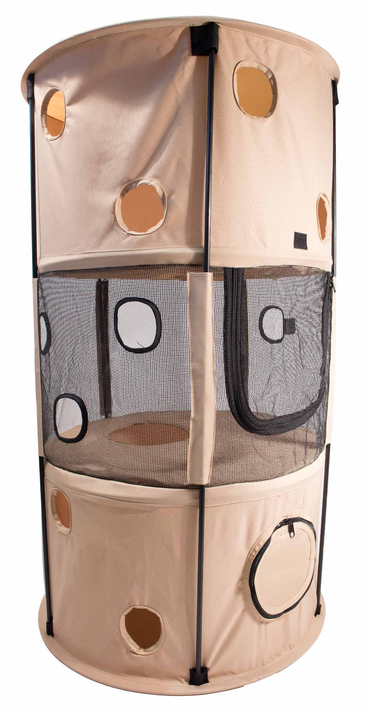 Pet Árbol de Vida ch1kh escalador play-active Viaje Kitty Gato Casa Árbol tumbona, talla única, color caqui