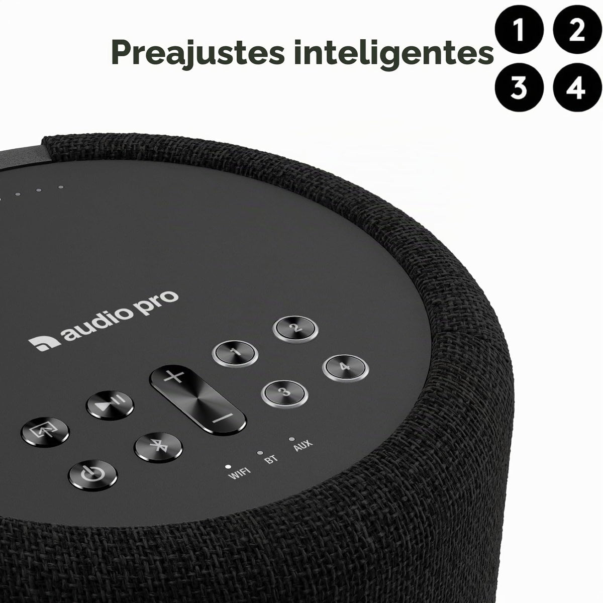 Altavoz Inalámbrico Multiroom Audio Pro Negro Montable Alta Fidelidad Bluetooth WiFi Compatible AirPlay 2 Google Cast Siri App Spotify Tidal