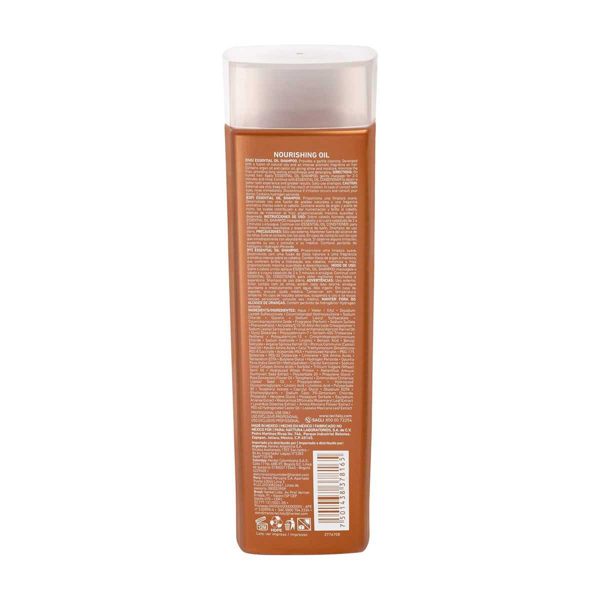 TEC ITALY Essential Oil Shampoo Cabello con Aceites Naturales 300 ml