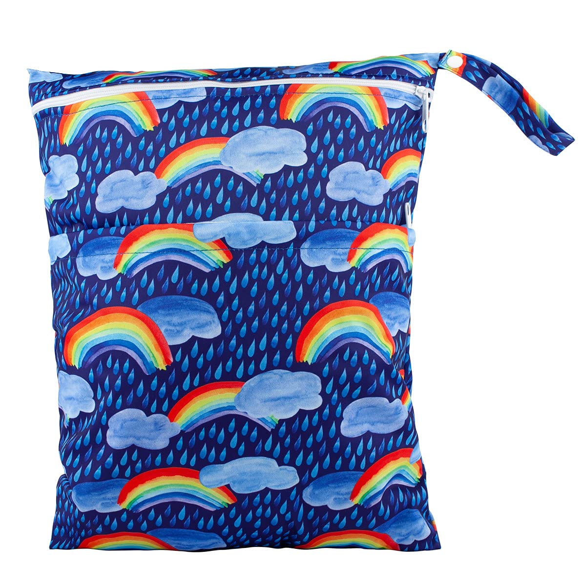 Sigzagor - Bolsa de pañales para bebé (tamaño mediano, reutilizable, lavable con dos bolsillos con cierre), Búho rosa, Medium,11inches x 14inches
