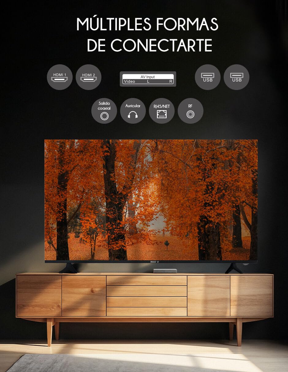 Televisión Smart RED VELVET 43 Pulgadas Android 14 HD