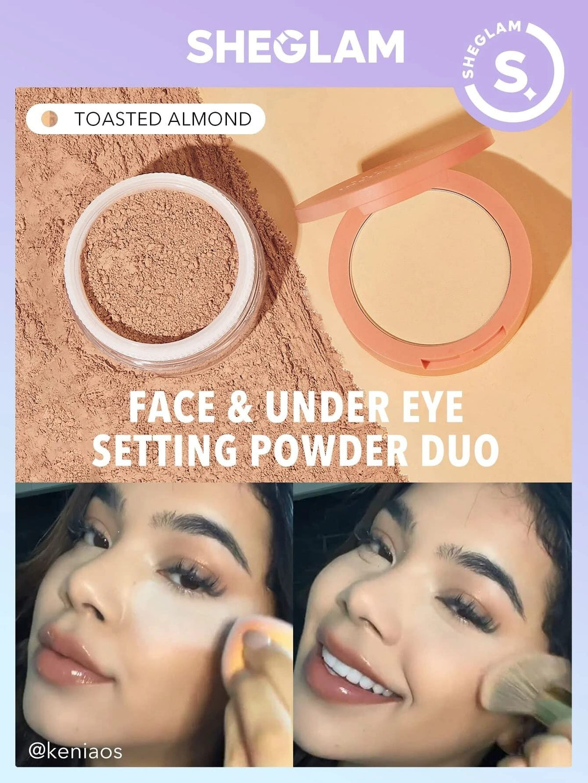 Sheglam Insta-Ready Dúo de Polvos para Rostro Face & Eye Setting Powder Dúo (Toasted Almond)