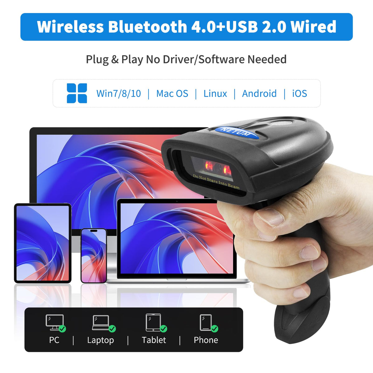 Escáner de Código de Barras NETUM Bluetooth