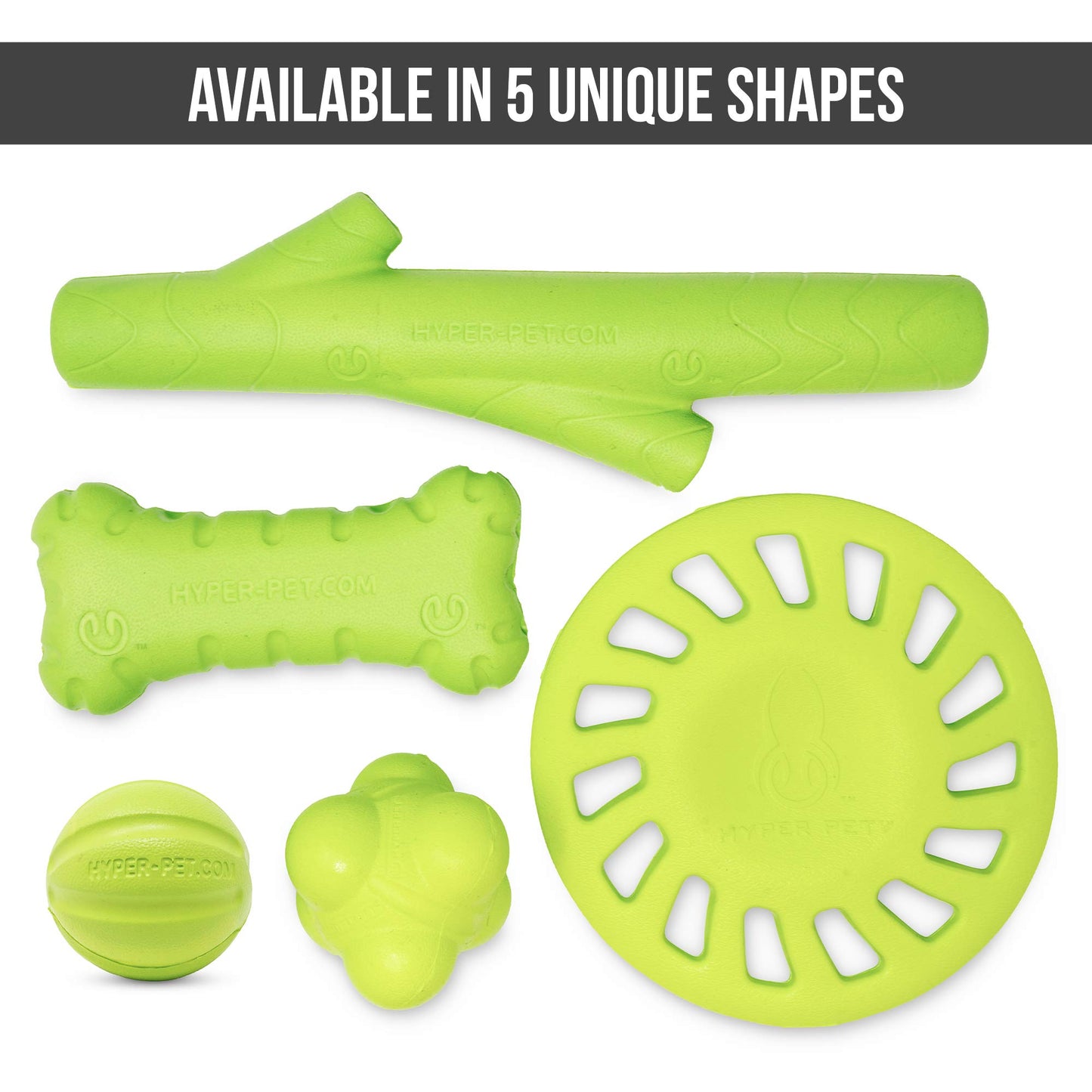 Hyper Pet Chewz juguetes para perros grandes (pelota de perro, hueso de perro y perro Stick perro masticar) [ligero, resistente espuma EVA juguete para perro es seguro en los dientes, fácil de limpiar, y flota en el agua para juego interactivo], verde, ta