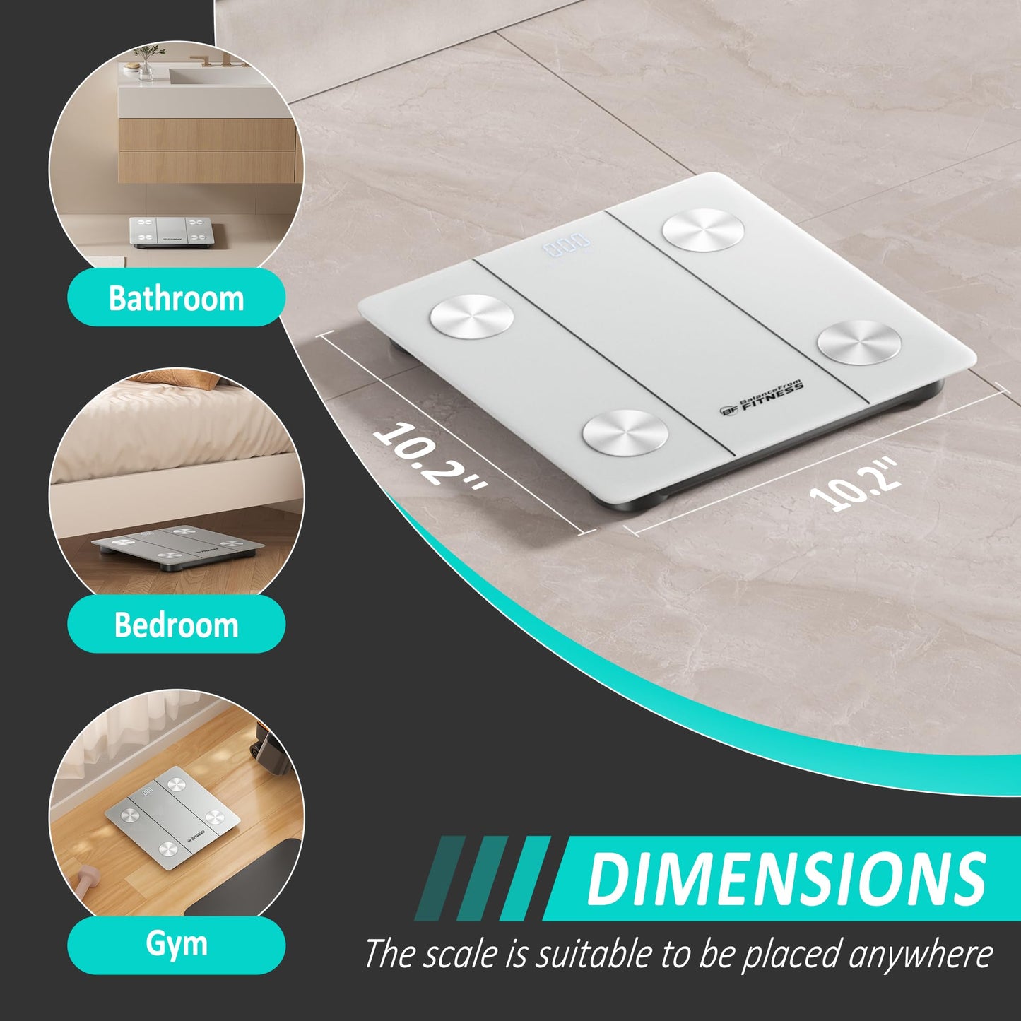 BalanceFrom Báscula digital de baño con tecnología Step-On y pantalla retroiluminada, 181.44 kg, Plus, Plateado