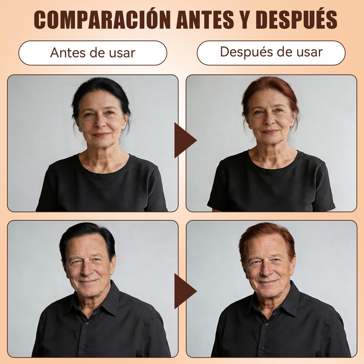 Marrón Castaño Hair Dye Shampoo, Shampoo Hair Dye, Champú Tinte Instantáneo 4 En 1, Suave y delicado, Cobertura de Canas, larga duración, Adecuado Para HombresY mujeres(Marrón castaño)