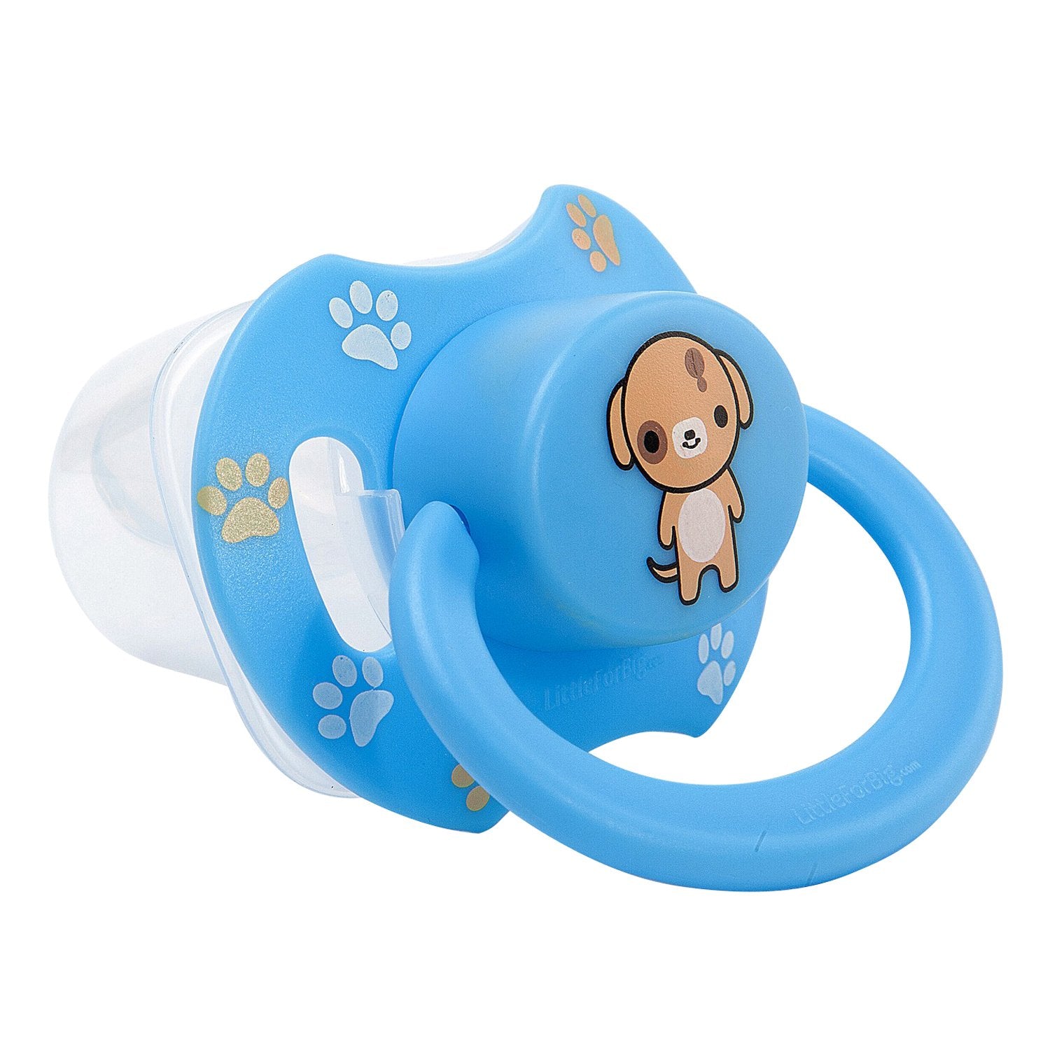 LittleForBig Bigshield Generation-II Adult Sized Pacifier Printed Set - Pink Kitty and Blue Puppy