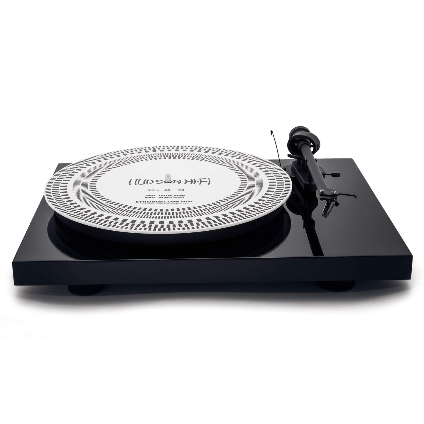 Hudson Hi-Fi - Mat Strobe Mat for Turntable - Testing 33-1-3 RPM, 45 RPM - Cartridge and Needle Alignment Conveyor Tool Mat on Hi-Fi LP Vinyl Players - Two Sides