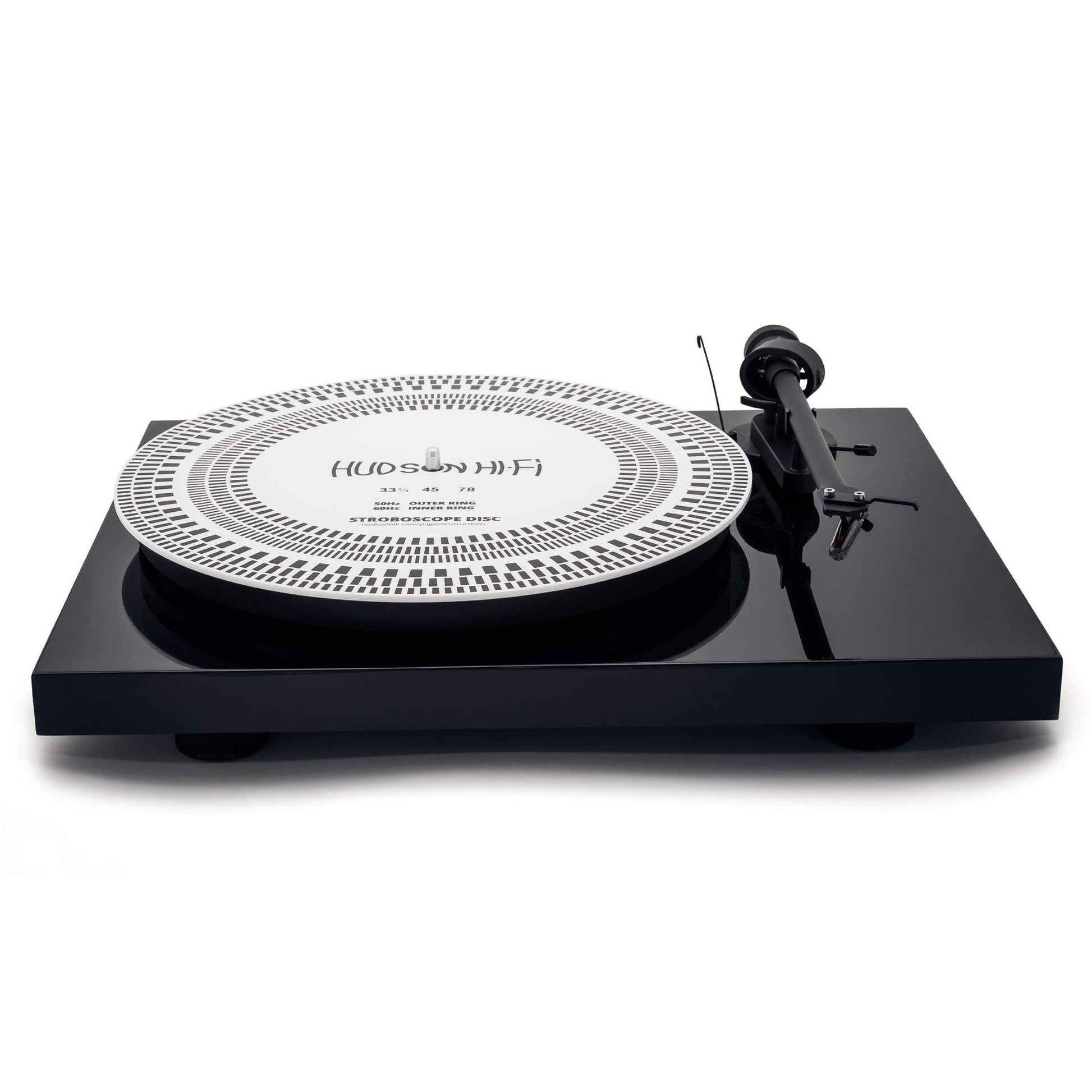 Hudson Hi-Fi - Mat Strobe Mat for Turntable - Testing 33-1-3 RPM, 45 RPM - Cartridge and Needle Alignment Conveyor Tool Mat on Hi-Fi LP Vinyl Players - Two Sides