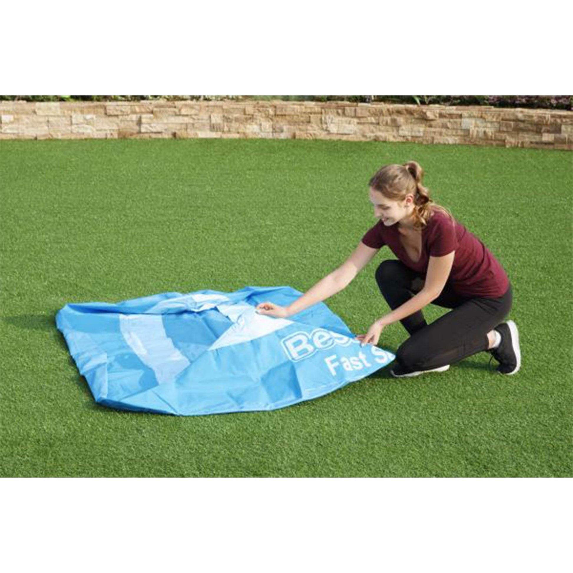 Bestway - Piscina Inflable Redonda de 6 Pies x 20 Pulgadas, TriTech, 5 Pulgadas de Alto, Azul, para Uso Exterior