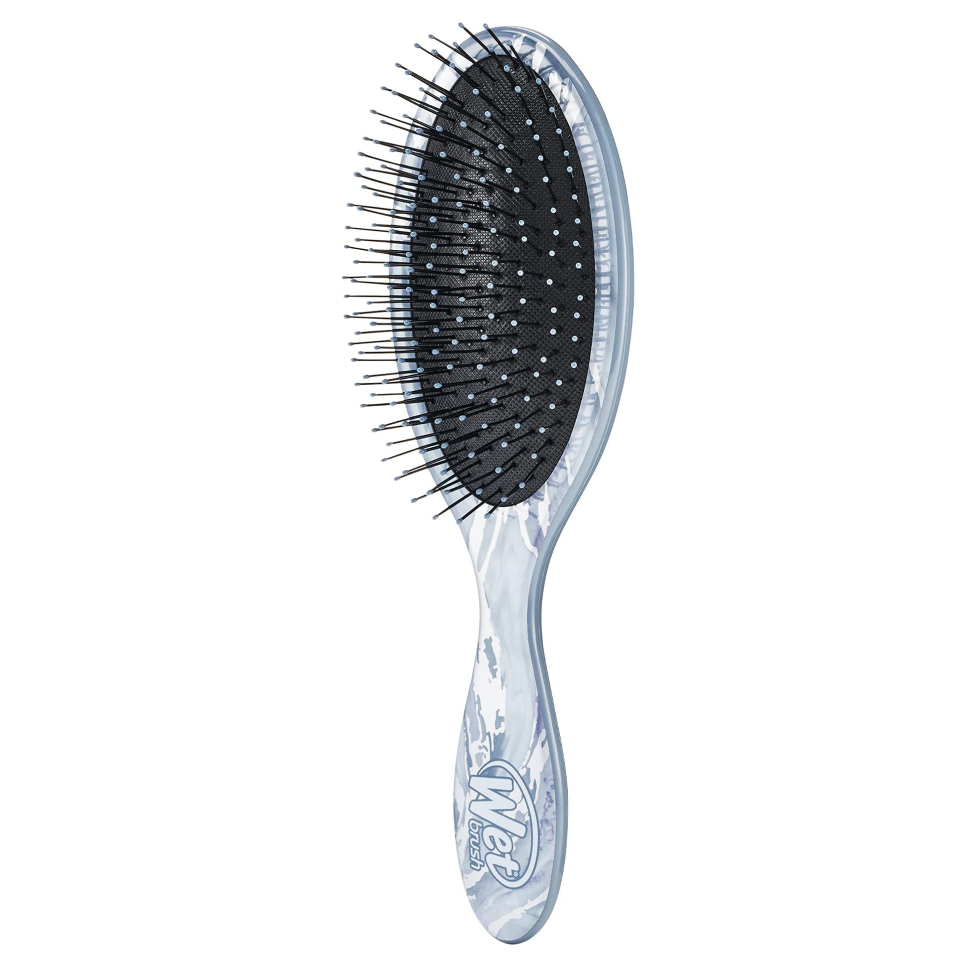 Wet Brush Cepillo desenredante original, mármol metálico, plateado, todo tipo de cabello, cerdas IntelliFlex ultra suaves que se deslizan a través de enredos con facilidad, peine sin dolor para hombres, mujeres, niños y niñas