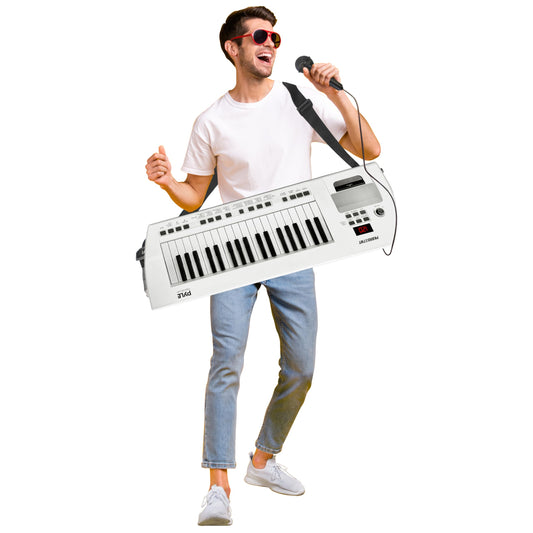 Teclado Electrónico Portátil Pyle Negro con Micrófono y Correa de Transporte