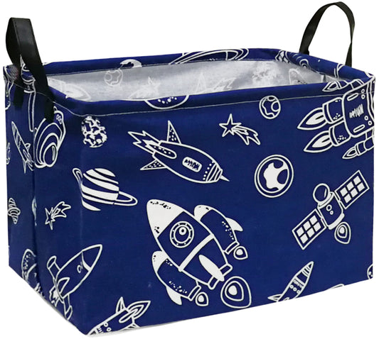 DUYIY - Cesta de almacenamiento para el hogar, cesta organizadora para niños, cesta de ropa, cesta de lavandería, cesta de regalo con asas para el hogar (nave espacial)
