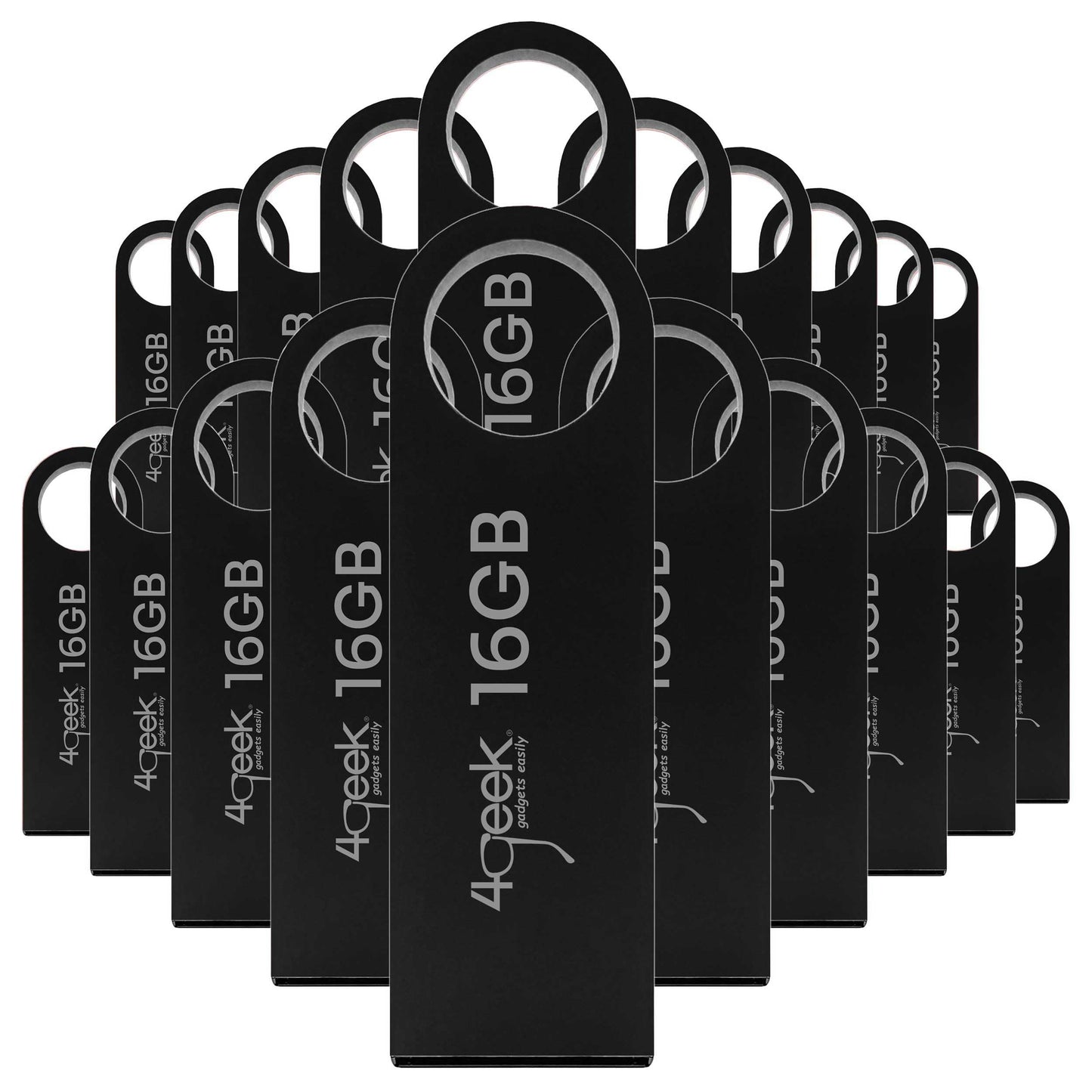 Kit De 50 Piezas De Memorias USB De 16GB 4GEEK Color Negro Ideal para Transferencia De Fotos, Música Y Documentos, Compatible con Computadoras, Teléfonos, Tablets Y Smartphone.