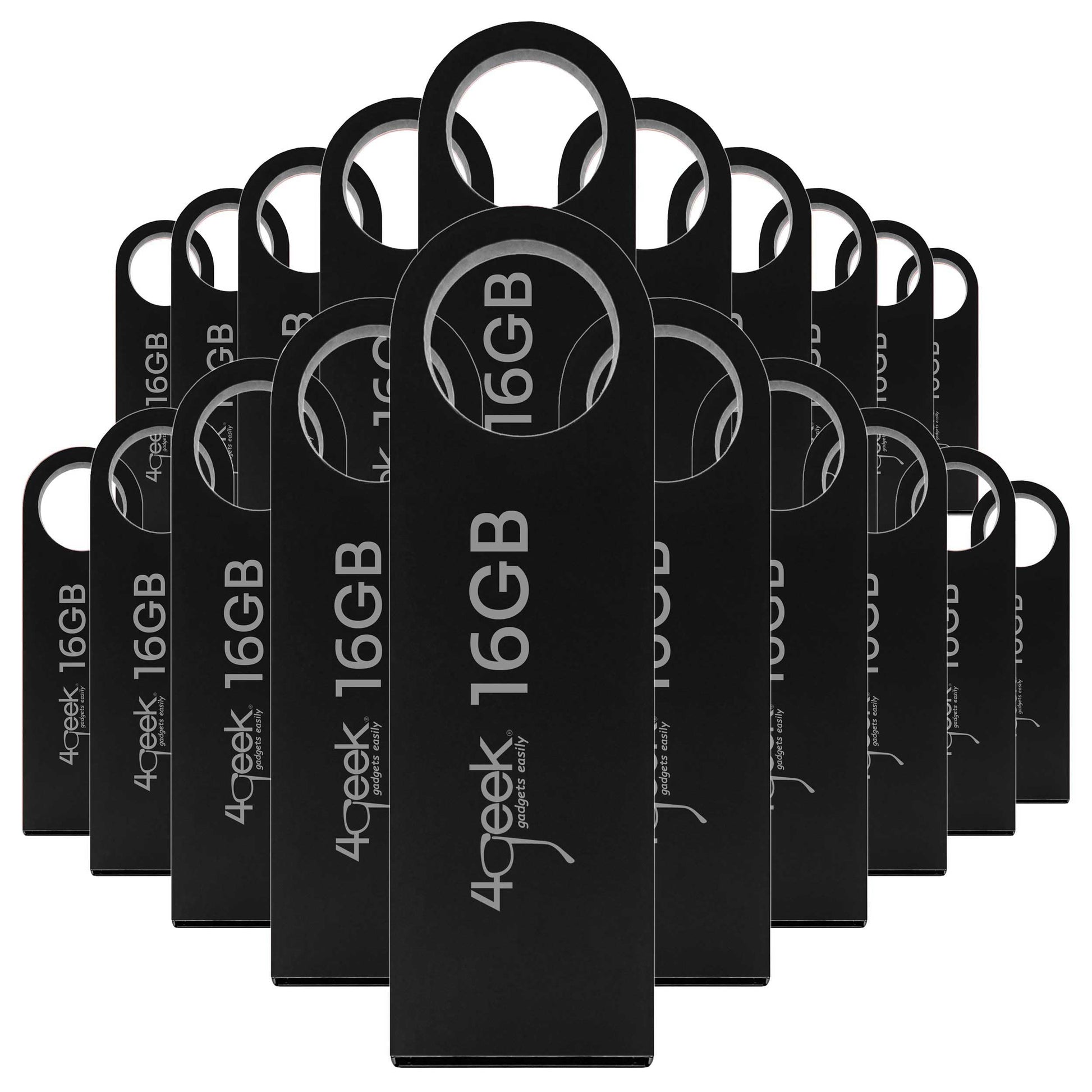 Kit De 50 Piezas De Memorias USB De 16GB 4GEEK Color Negro Ideal para Transferencia De Fotos, Música Y Documentos, Compatible con Computadoras, Teléfonos, Tablets Y Smartphone.