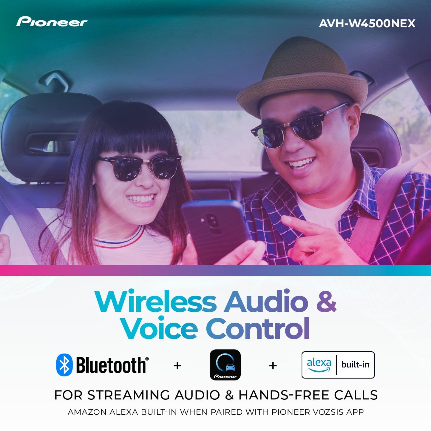 PIONEER - Espejo inalámbrico Doble DIN para Android Auto, Receptor de DVD