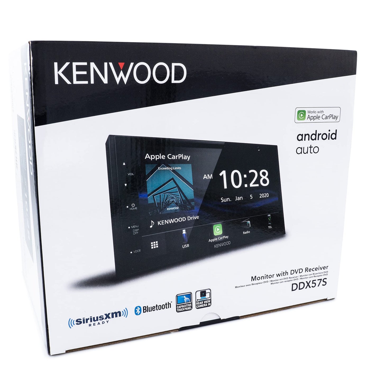 KENWOOD DDX5707S Estéreo de DVD de doble din, con Apple Carplay y Android Auto, visualización táctil de 6.8 pulgadas, Bluetooth, entrada de cámara de respaldo, salida de subwoofer