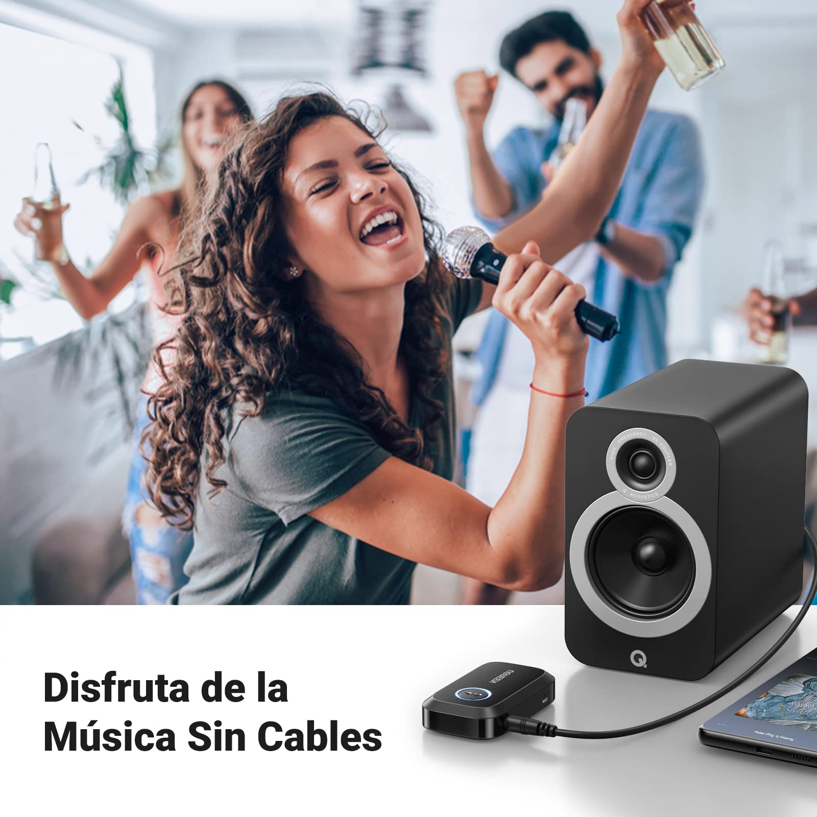 Receptor Bluetooth UGREEN Azul Incorporado para Coche y Altavoces